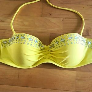 Yellow Bedazzled Victoria’s Secret Bikini Top